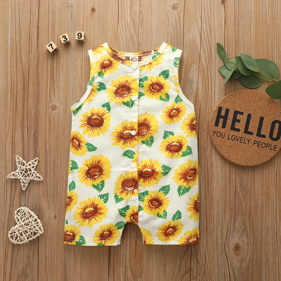 Baby Lion Print Sunshine Style Long-sleeve Jumpsuit and a Hat